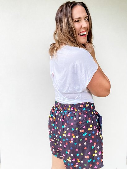 Sew to Grow Carolina Culottes sewing pattern with pants and shorts variations in sizes 8–22.