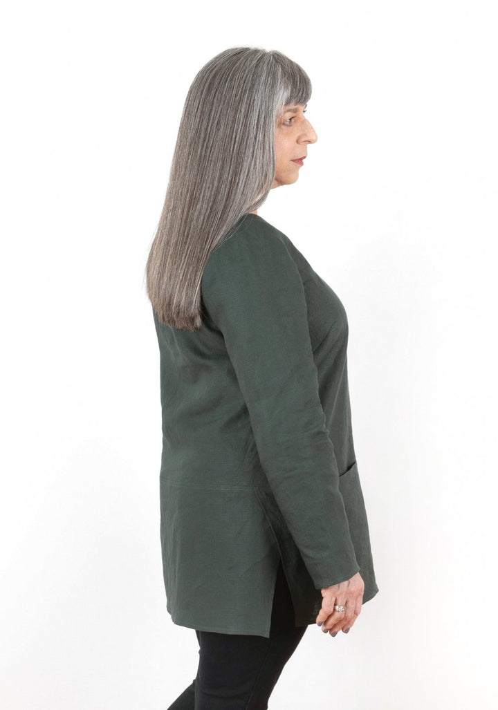 Grainline Studio Uniform Tunic sewing pattern with mix-and-match neckline, skirt, sleeve options, optional pockets, sizes 0–18