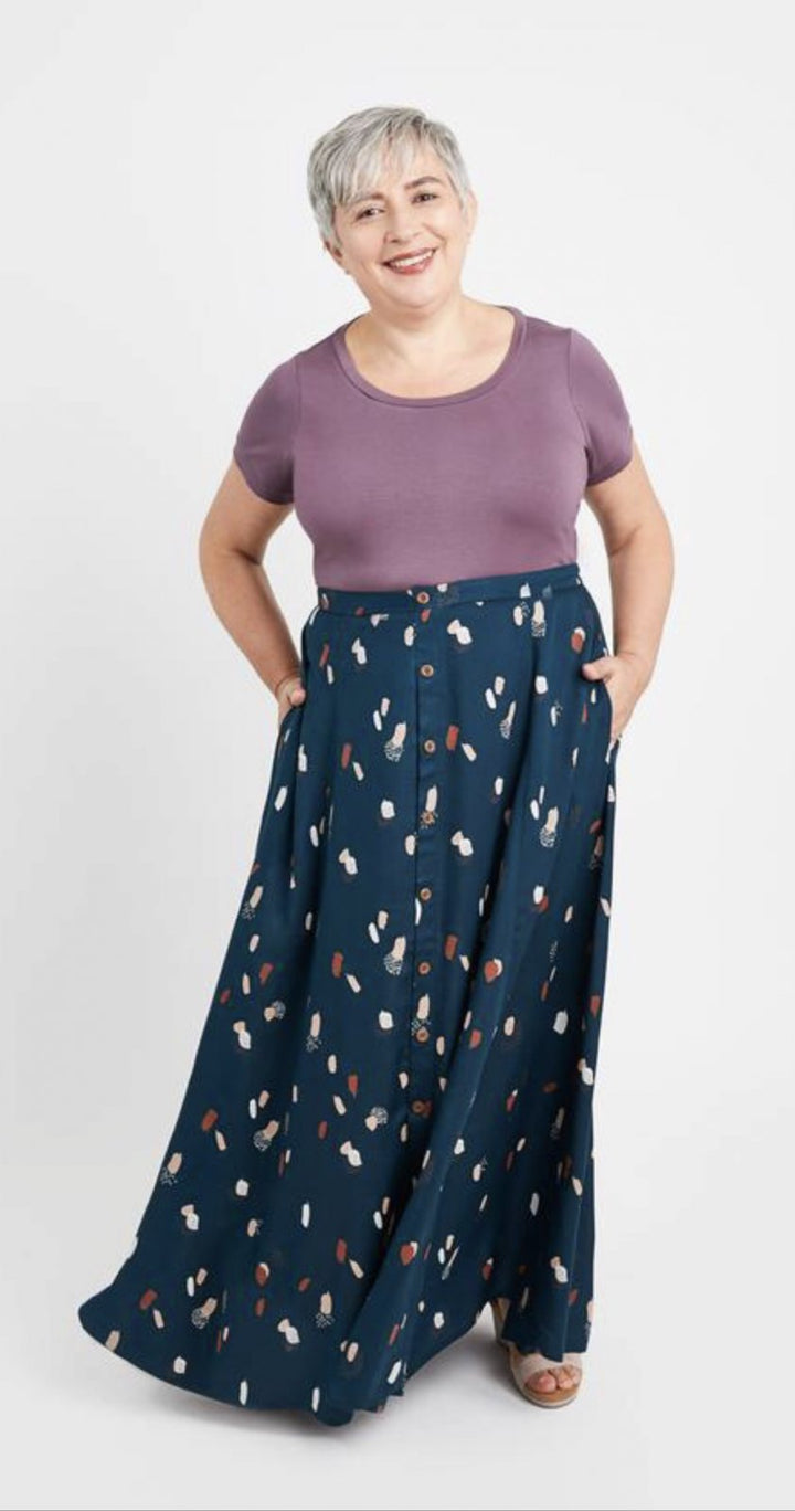 Cashmerette Holyoke Maxi Dress & Skirt Pattern – elastic waist maxi dress and full-length skirt sewing pattern