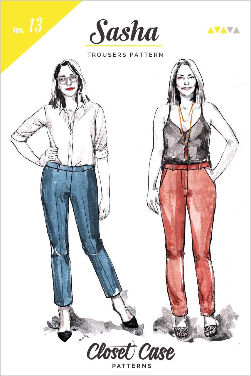 Closet Core Sasha Trousers sewing pattern – slim tapered women’s pants with tailored details and modern fit