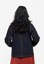 Grainline Studio Thayer Jacket sewing pattern sizes 0–18 with A-line shape, patch and yoke pockets, two-piece sleeves, fully lined for warmth
