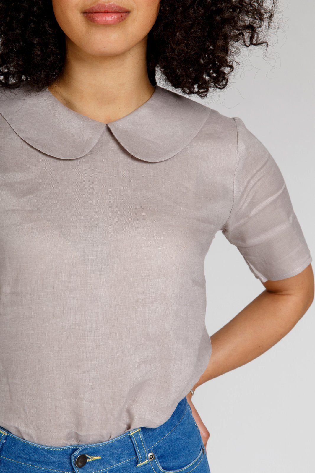Megan Nielsen Sudley sewing pattern reversible blouse and gathered waist dress with keyhole neckline