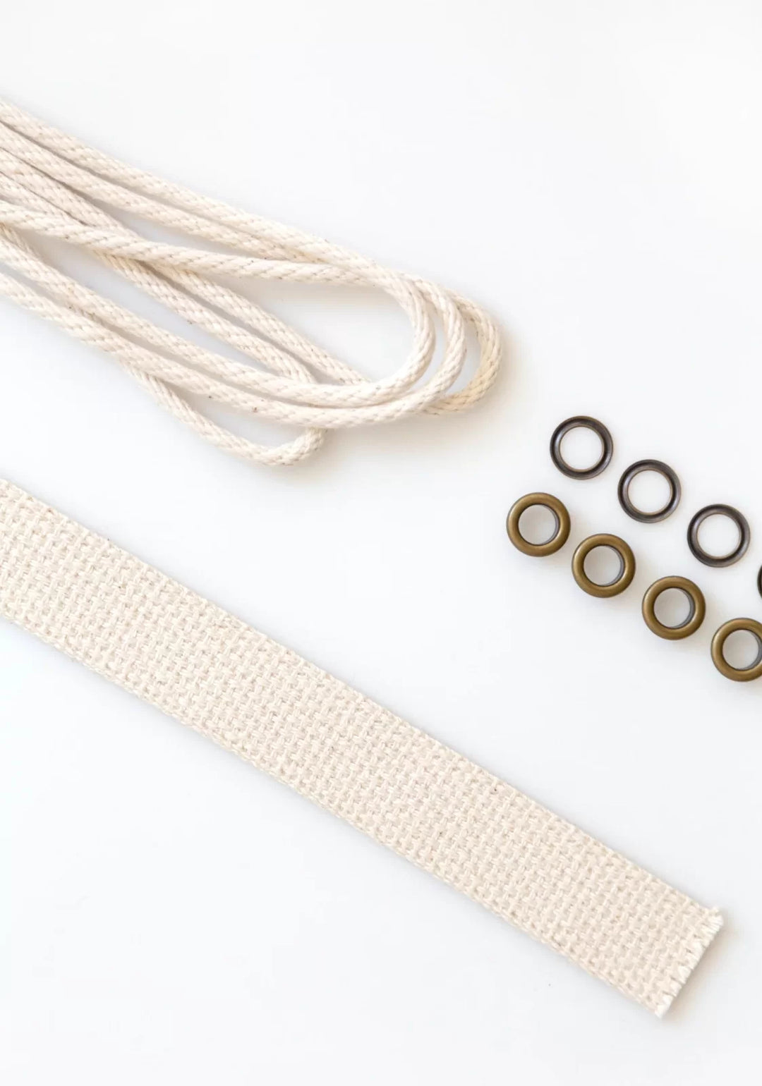 Grainline Studio Field Bag Notions Kit with grommets, cotton cord, and leather handle for DIY sewing