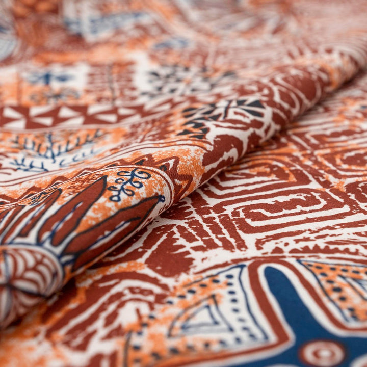 Cotton Lawn Spice Sunset Batik – 100% cotton, 54 inches wide, lightweight breathable fabric for sewing blouses, dresses, and bohemian-style garments