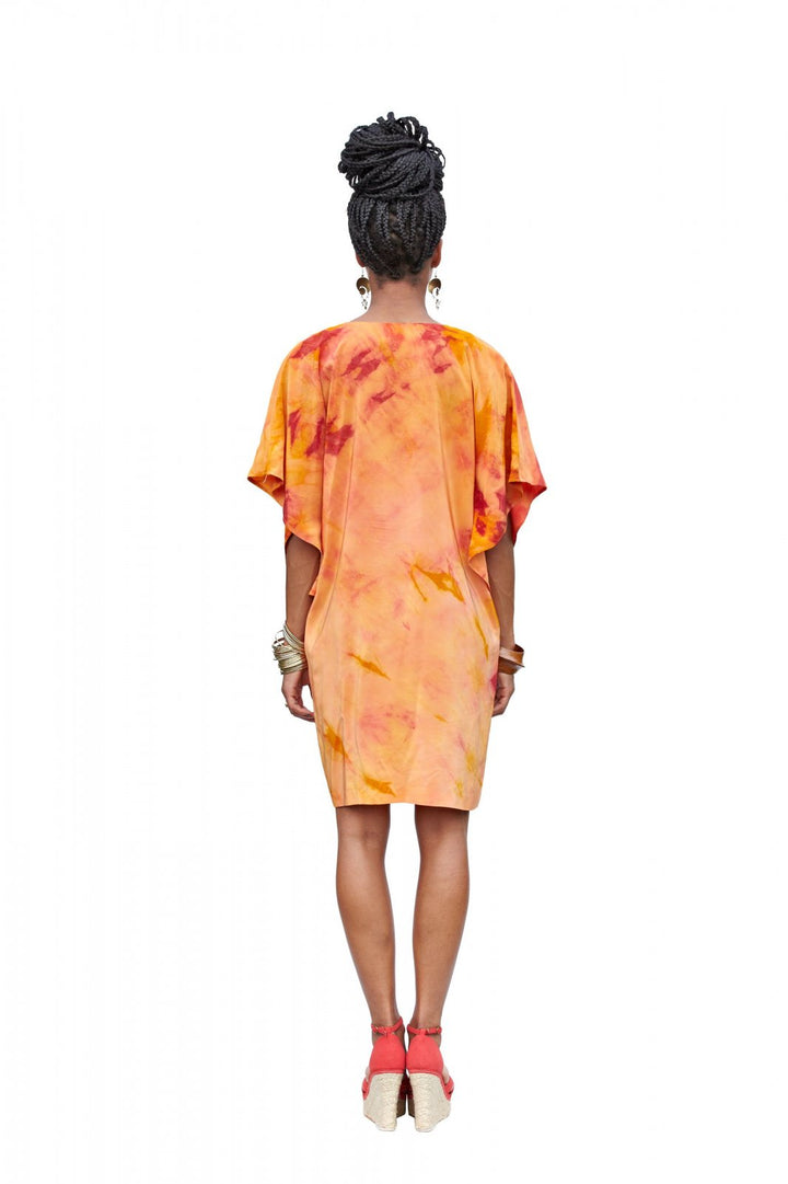 Victory Patterns Satsuki slip-on dress with full sleeves, flounce front, sash waist, and optional peek-a-boo shoulders