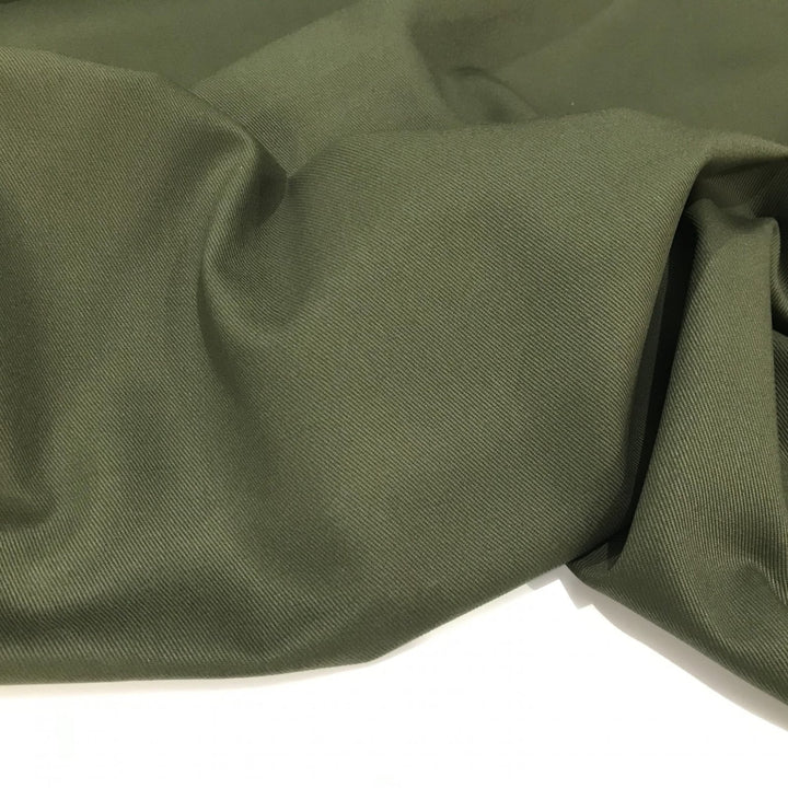Bull Denim Twill Jalapeño – 100% cotton green twill fabric, 10 oz, 54 inches wide for sewing jackets, jeans, and aprons