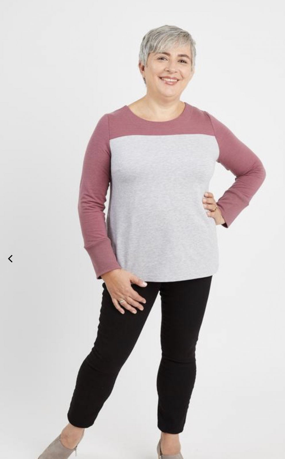 Cashmerette Tobin Sweater sewing pattern featuring split neck, cowl neck, and classic sweatshirt options with curve-friendly fit