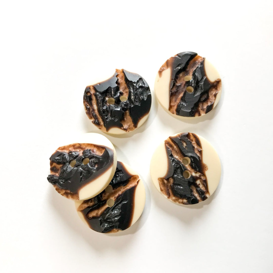 Stag Horn Style Poly-Resin Buttons - 20mm & 25mm German-Made Buttons for Jackets and Cardigans