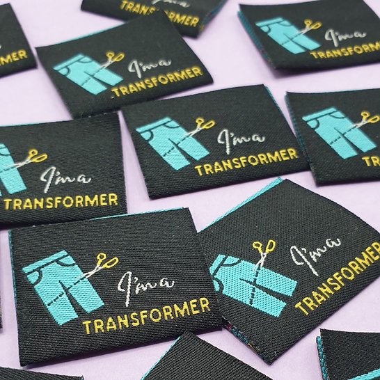 SA Labels I’m a Transformer garment tags for upcycled clothing and sustainable fashion