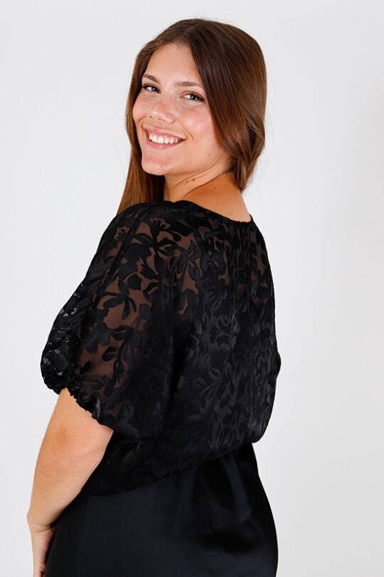 Chalk & Notch Aria Top sewing pattern – bubble-shaped woven blouse with elastic hems and optional ruffles for sizes 0-30