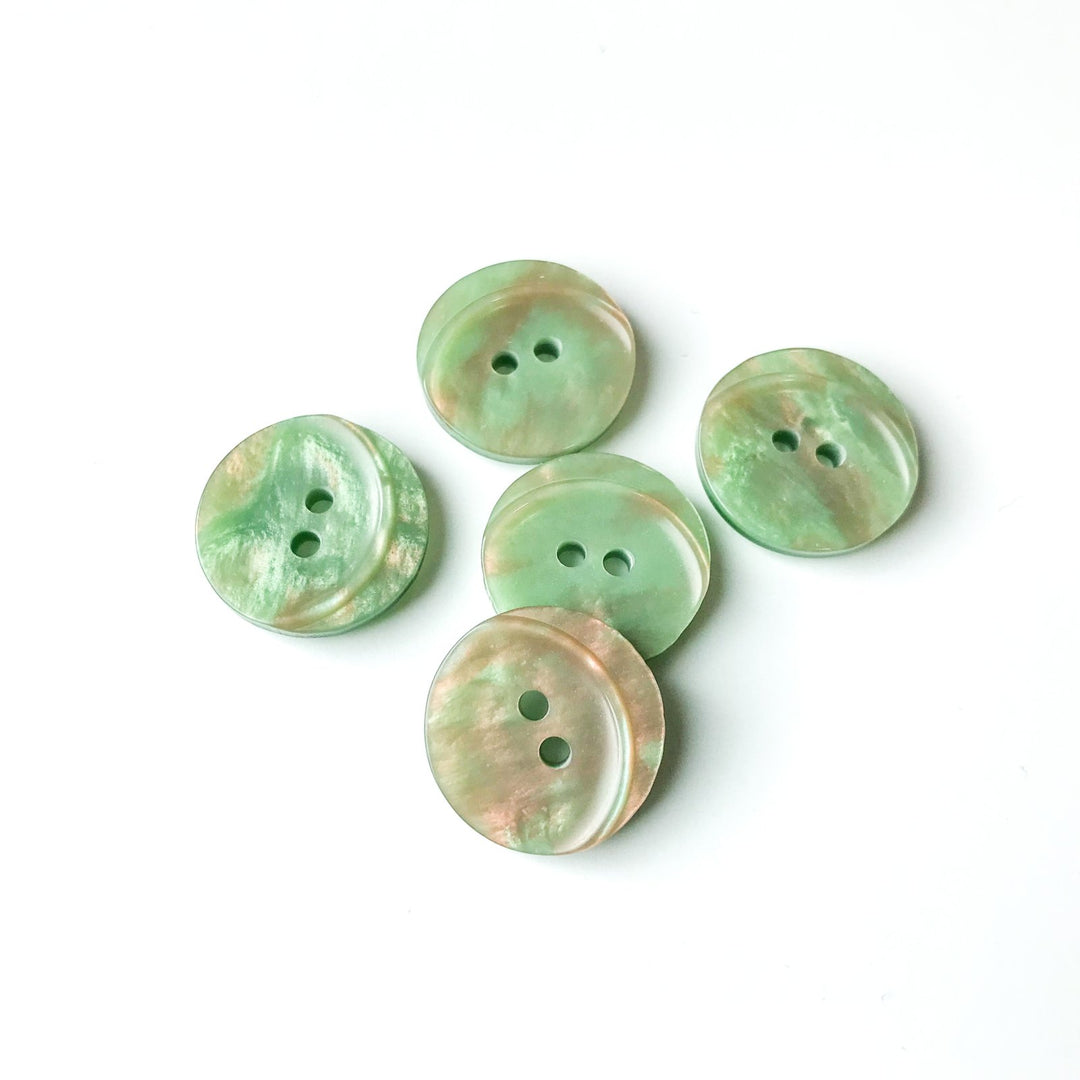 18mm Mother of Pearl Finish Buttons - German-Made Polyester Buttons with Iridescent Sheen for Dresses & Blouses