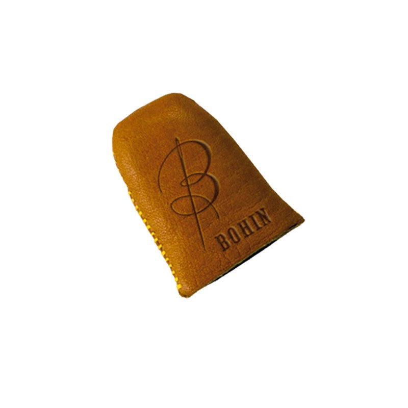 Bohin medium leather thimble with reinforced top for hand-sewing