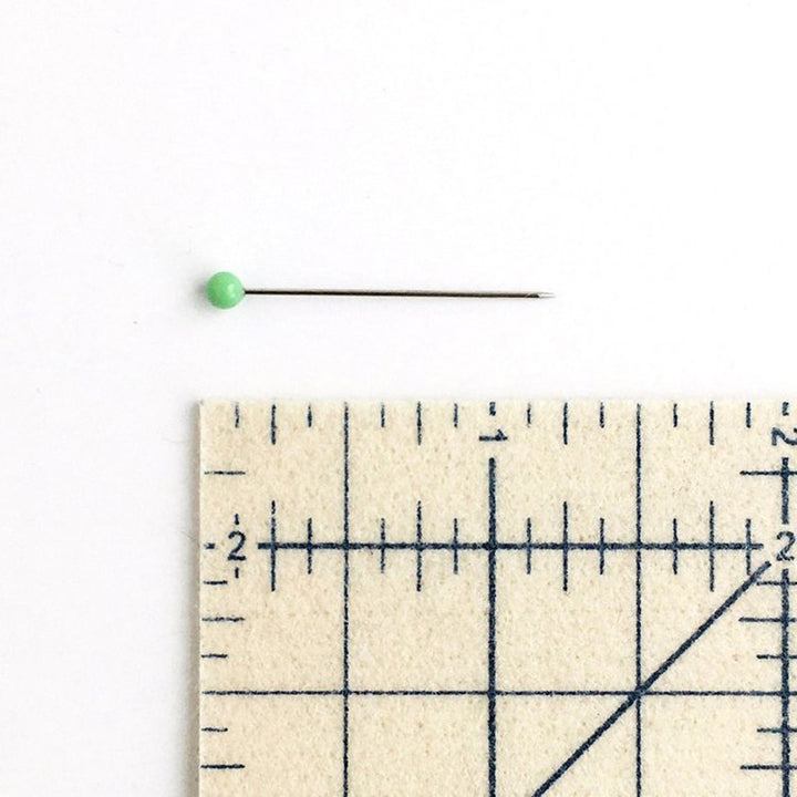 Bohin France 1.25-inch Nile Green glass head pins, 80-count pack