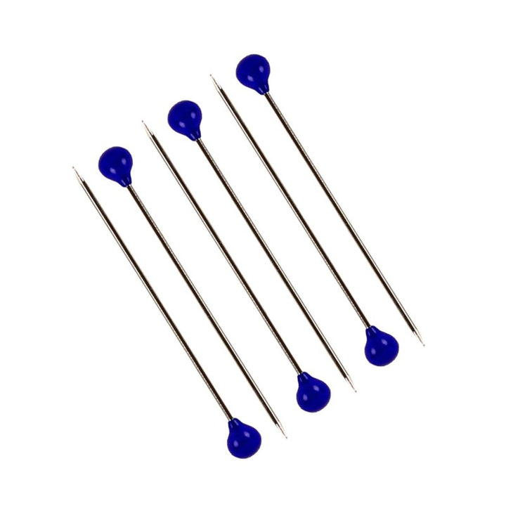 Bohin France 1.25-inch cobalt blue glass head pins, 80-count pack