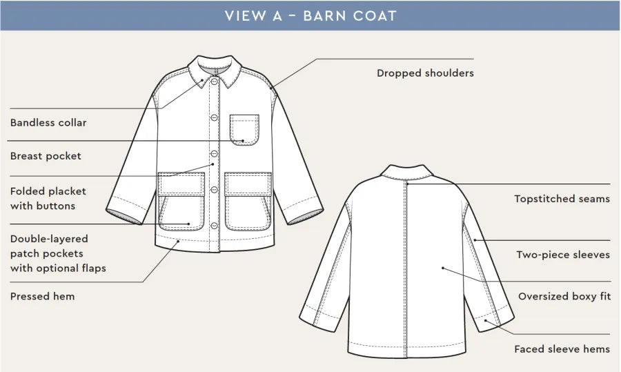 Pattern - Closet Core - Fowler Barn Coat & Quilted Jacket