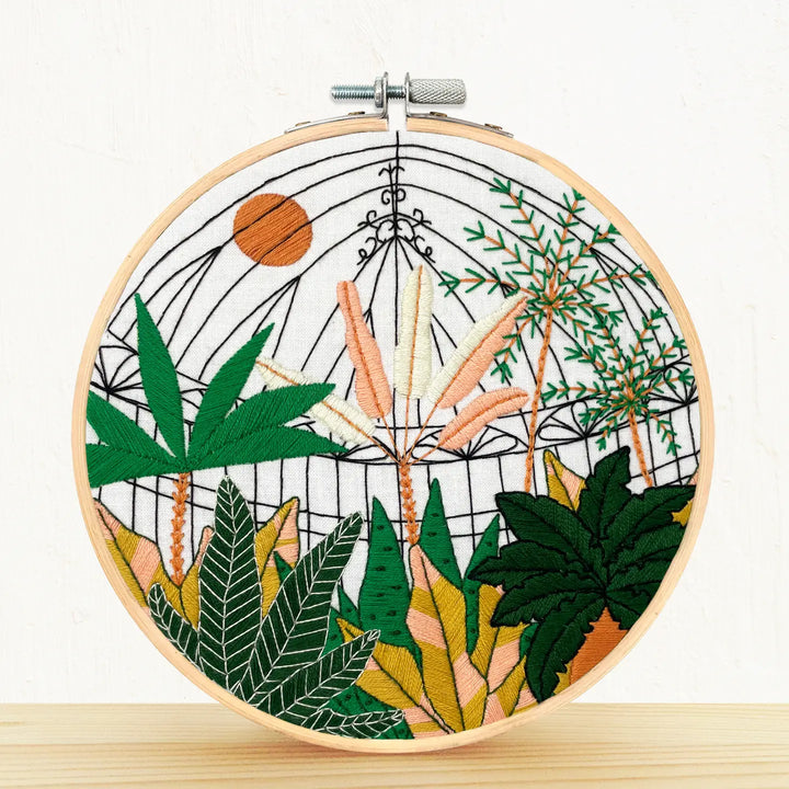 Embroidery Kit - Botanical Greenhouse Garden