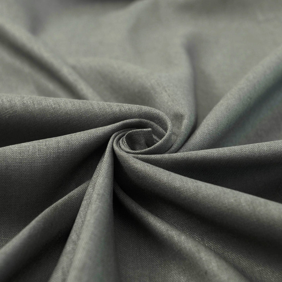 Brussels Washer Linen fabric in kelp color, medium-weight linen and rayon blend with natural texture and soft drape

