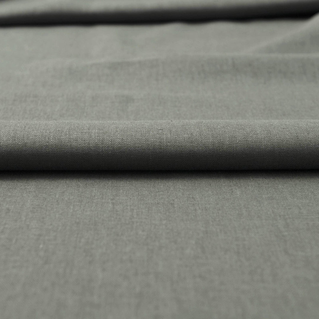 Brussels Washer Linen fabric in kelp color, medium-weight linen and rayon blend with natural texture and soft drape

