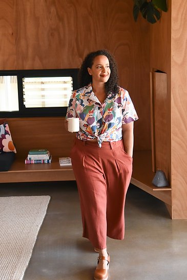 Sew to Grow Carolina Culottes sewing pattern with pants and shorts variations in sizes 8–22.