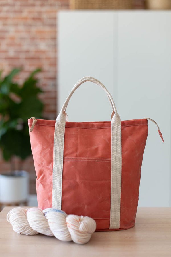 Noodlehead Buckthorn Backpack and Tote sewing pattern for DIY zip-top organizer bag with pockets
