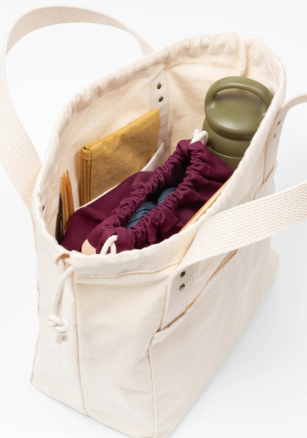 Grainline Studio Town Bag sewing pattern for a versatile tote with drawstring closure and pockets