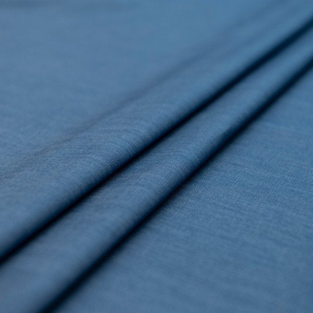 Indigo Chambray Shirting Fabric - 100% Cotton 54-Inch Wide Deadstock Material for Shirts and Dresses