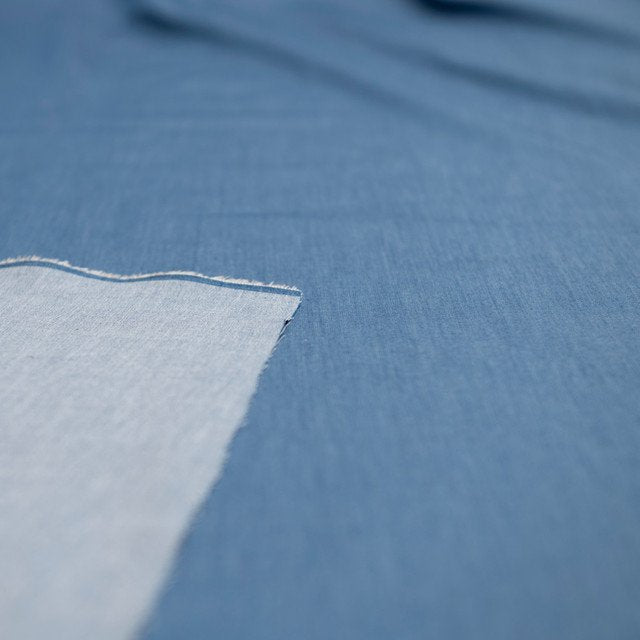 Indigo Chambray Shirting Fabric - 100% Cotton 54-Inch Wide Deadstock Material for Shirts and Dresses