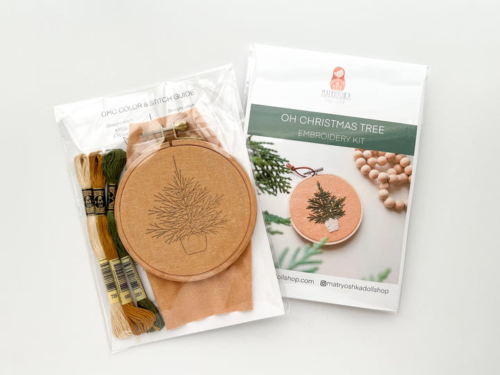 Christmas Tree Embroidery Kit, Beginner Embroidery Diy Kit