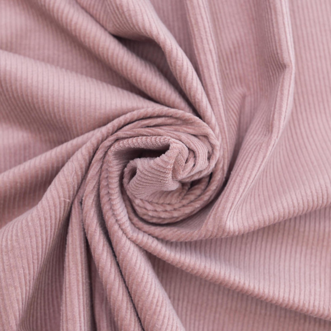 Vintage Rose 8 Wale Cotton Corduroy Fabric - 10 oz 57-Inch Wide Italian Deadstock for Autumn Sewing Projects