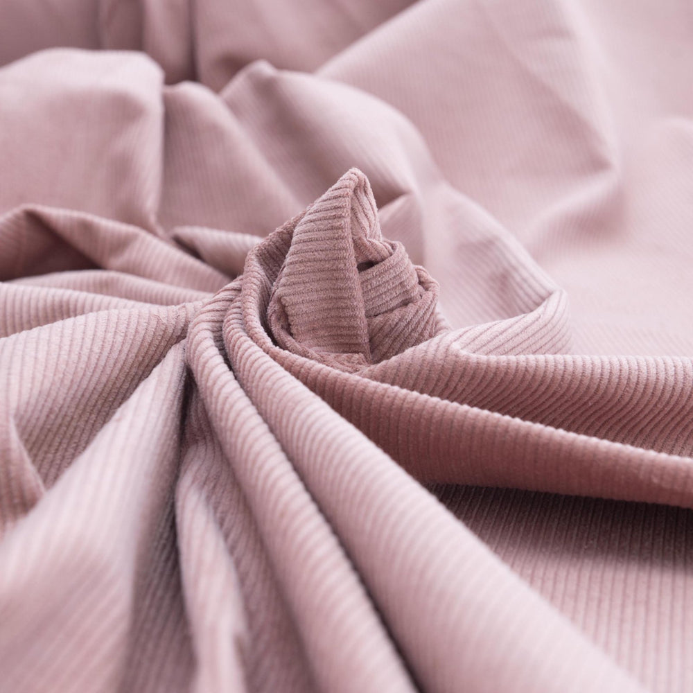 Vintage Rose 8 Wale Cotton Corduroy Fabric - 10 oz 57-Inch Wide Italian Deadstock for Autumn Sewing Projects