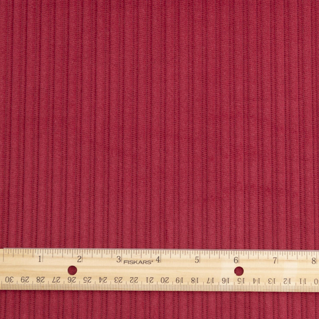 Garnet Red Variegated Wale Cotton Corduroy Fabric - 10 oz 60-Inch Wide Italian Deadstock for Fall/Winter Sewing