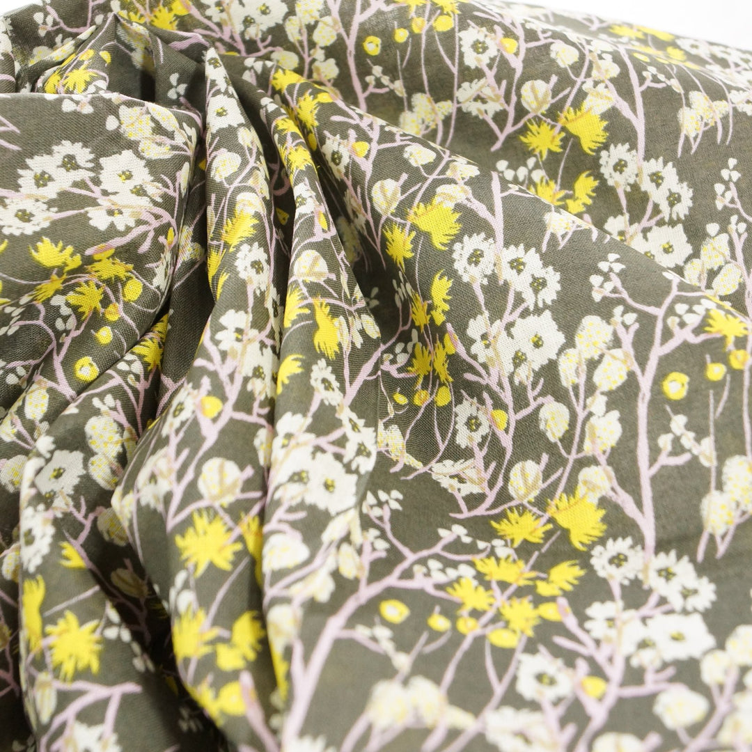 Japanese Cotton - "Imaginary Nature" - Olive-Gray