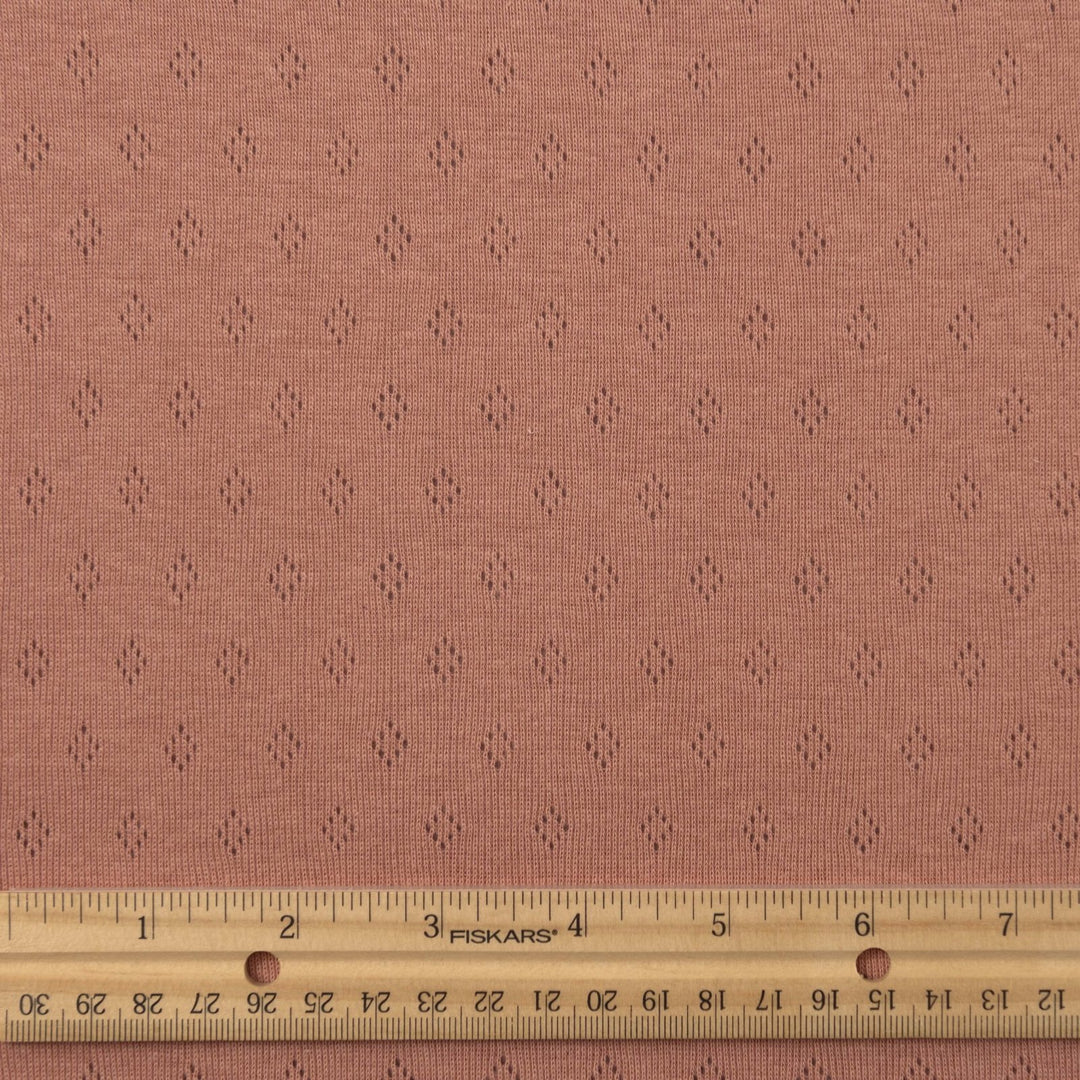Cantaloupe Cotton Pointelle Knit Fabric - Lightweight Openwork Summer Material