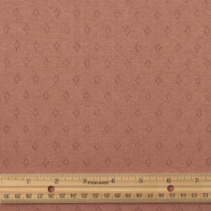 Cantaloupe Cotton Pointelle Knit Fabric - Lightweight Openwork Summer Material