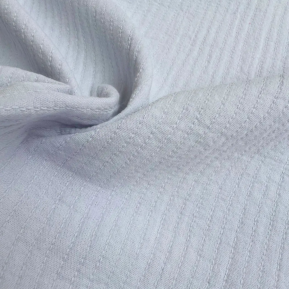 Cotton Double Layered Woven Stripes - Sky fabric, 53-inch width, 100% cotton textile from Spain in blue stripes for shirts, blouses, and loungewear