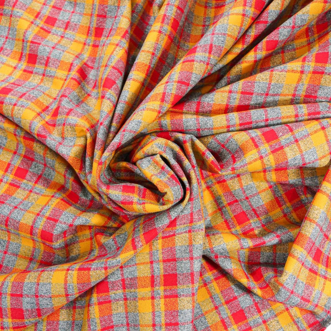 Robert Kaufman Mammoth flannel crimson color on dress form