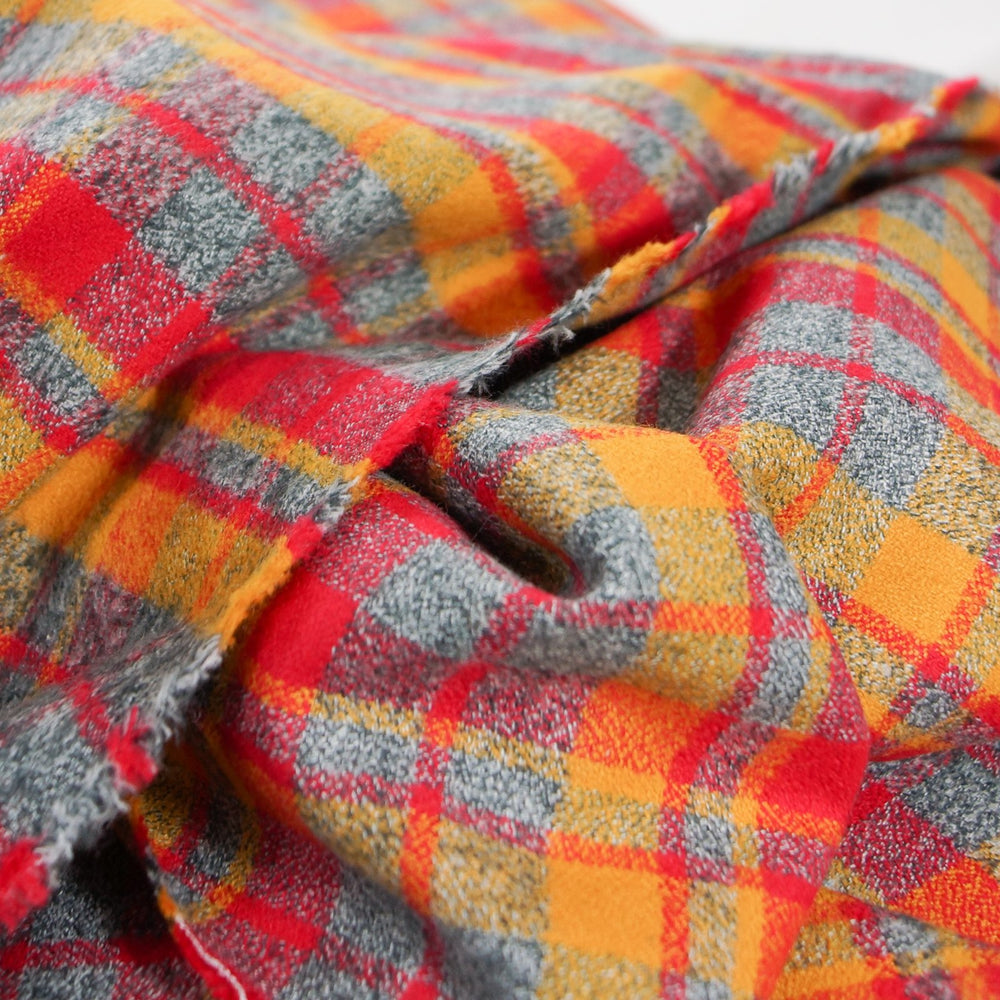 Robert Kaufman Mammoth flannel crimson color on dress form