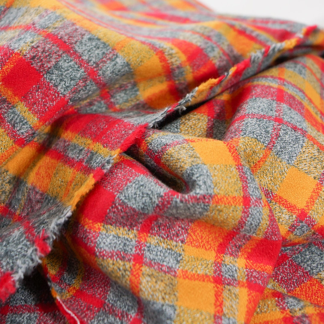 Robert Kaufman Mammoth flannel crimson color on dress form