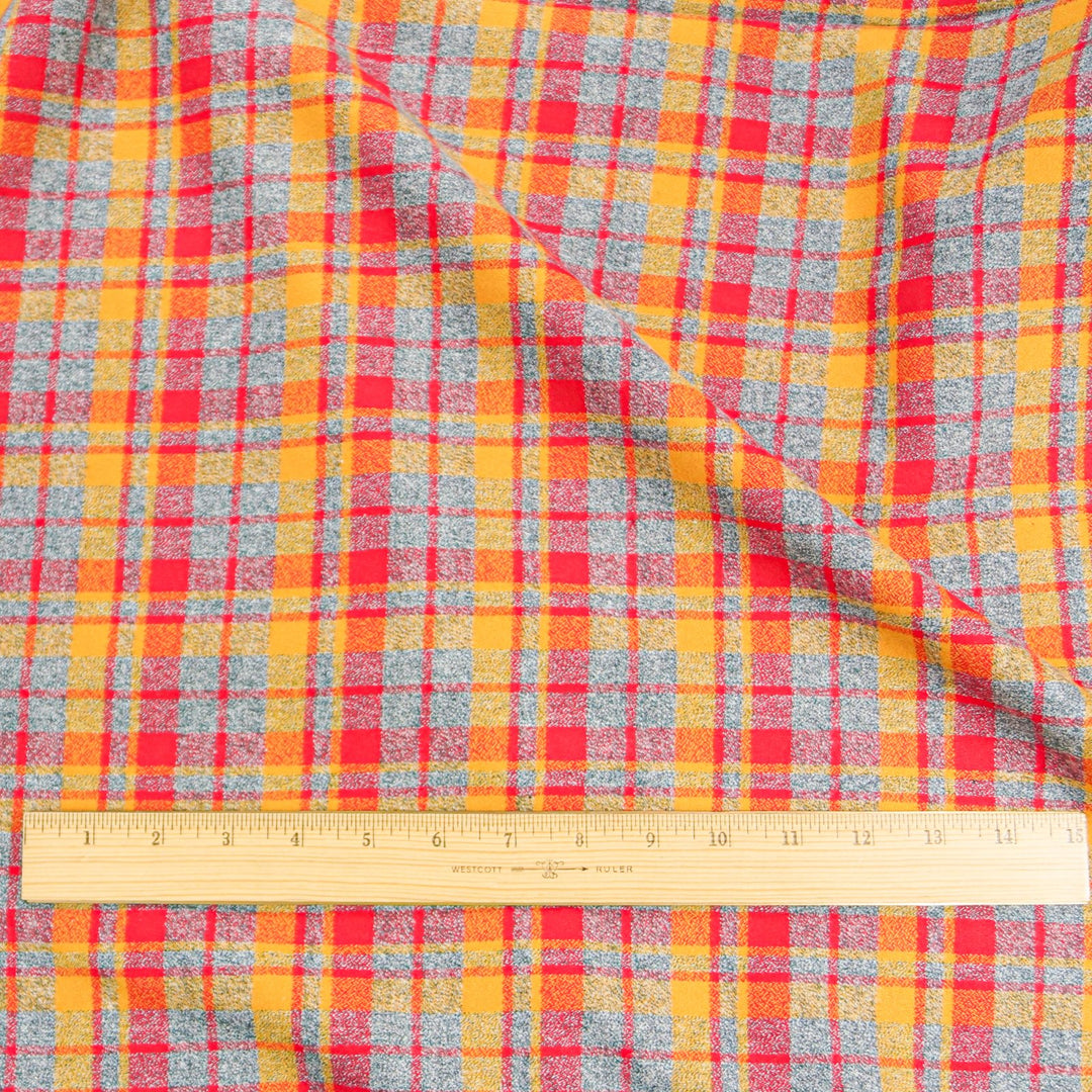 Robert Kaufman Mammoth flannel crimson color on dress form