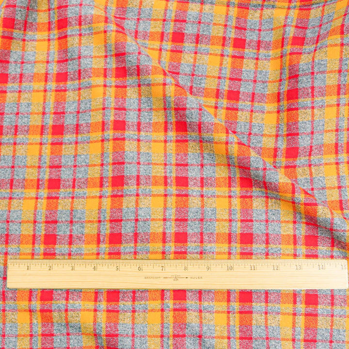Robert Kaufman Mammoth flannel crimson color on dress form
