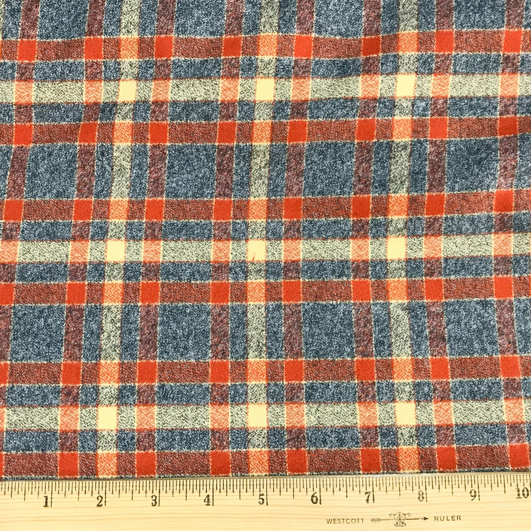 Robert Kaufman Mammoth flannel rust plaid on mannequin