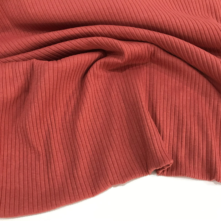 Rib Knit - Cotton Modal - Brick