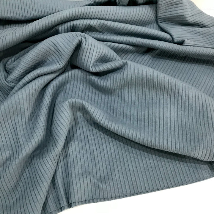 Rib Knit - Cotton Modal - Steel Blue
