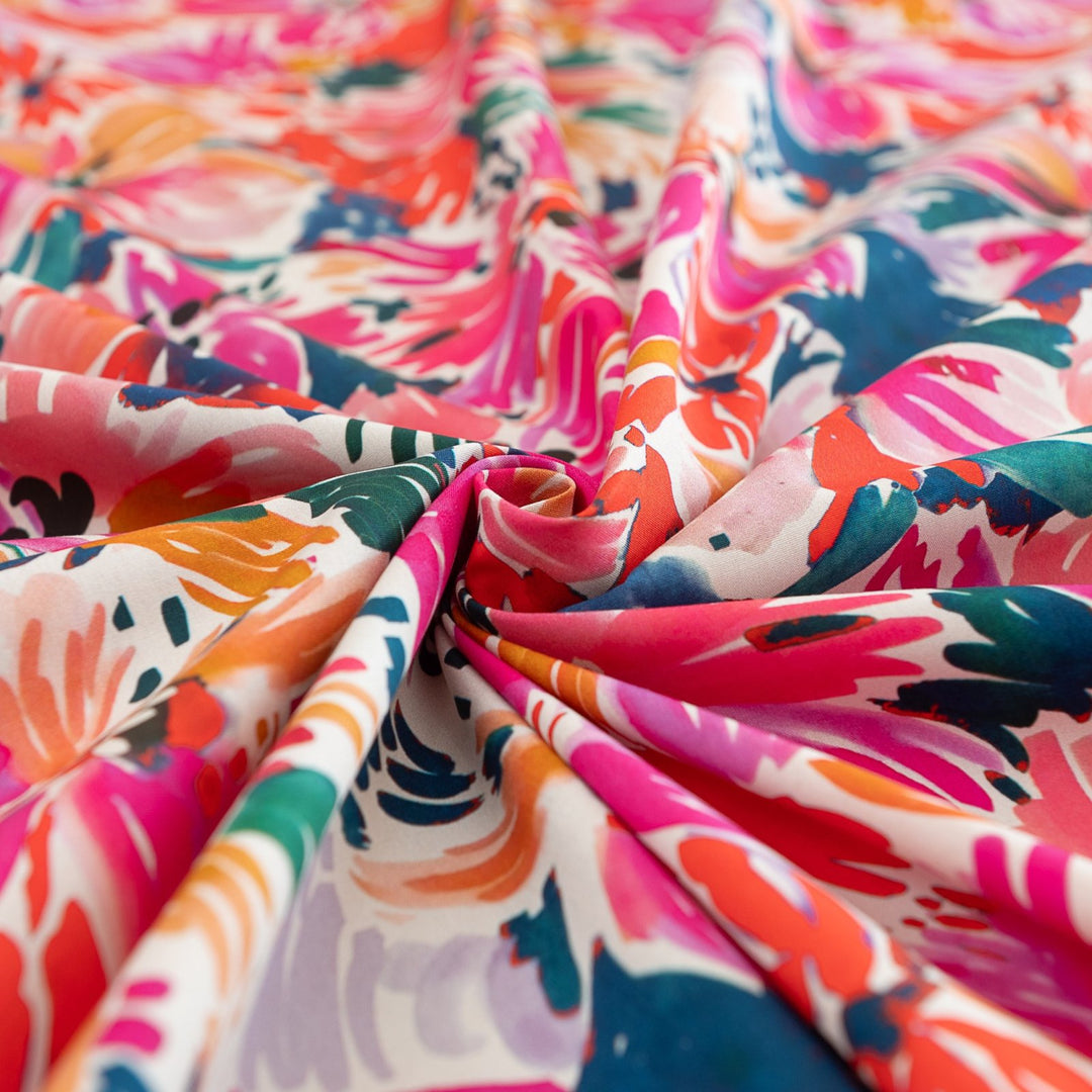 Cotton Poplin - "Bright Watercolor"
