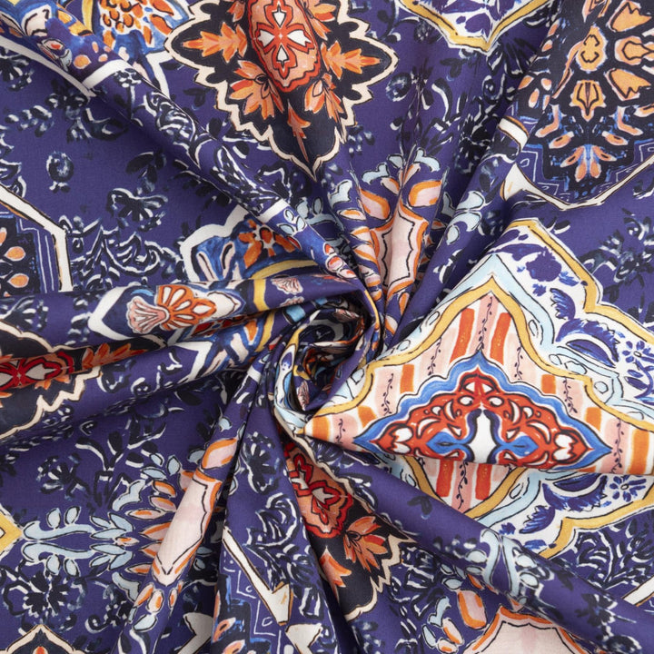 Cotton Poplin - "Royal Purple Print"