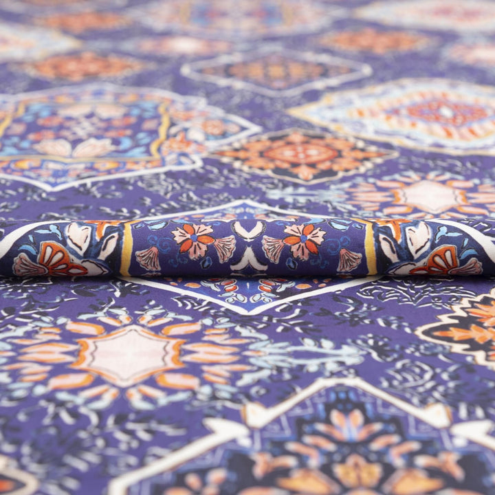 Cotton Poplin - "Royal Purple Print"