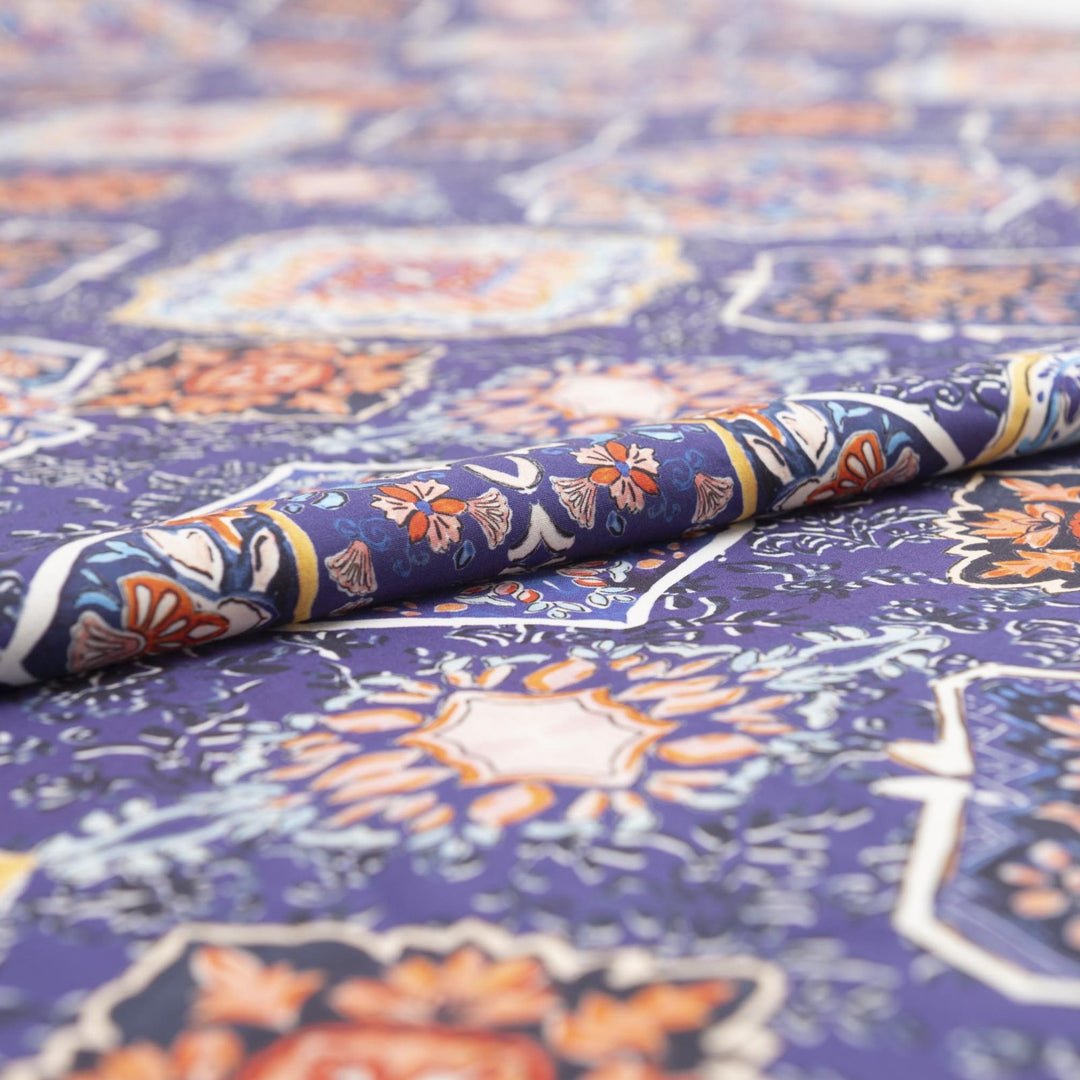 Cotton Poplin - "Royal Purple Print"
