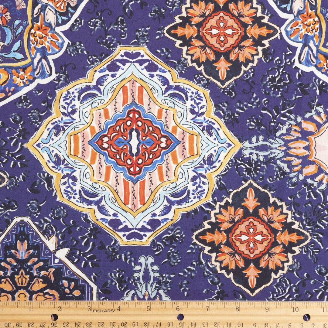 Cotton Poplin - "Royal Purple Print"