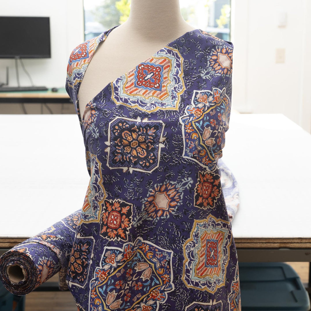 Cotton Poplin - "Royal Purple Print"
