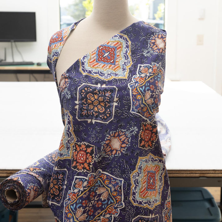 Cotton Poplin - "Royal Purple Print"
